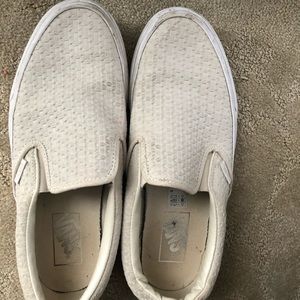 Beige slip on vans